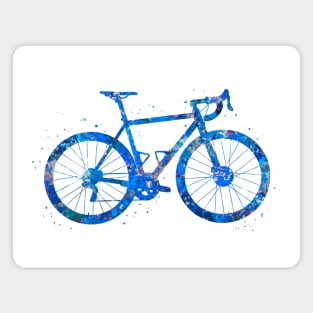 Road bike watercolor blue Magnet